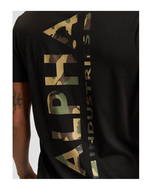 Alpha Industries Black Camo backprint t-shirt - l