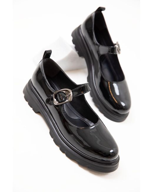 Soho Black Schwarze Loafer-Schuhe Aus Lackleder Für Damen