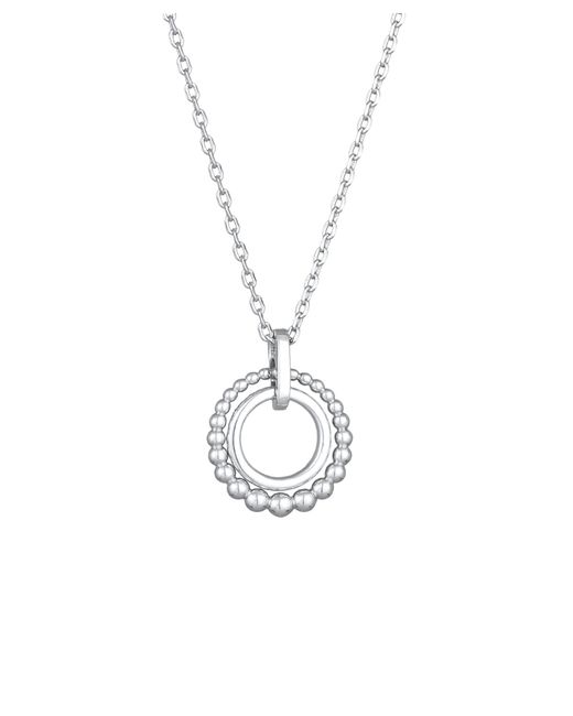 Elli Jewelry White Halskette Anhänger Kreis Ringe Elegant Kugel Silberfarbend Mit Kristallen Für Damen