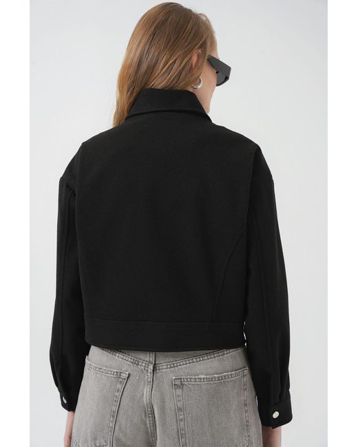 Bigdart Black 0717 Kurze Kaschmirmantel – Für Damen