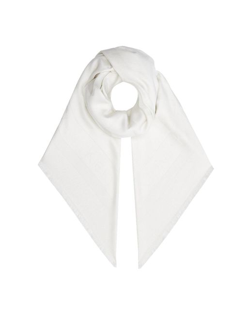 Calvin Klein White Grosser Monogramm-Jacquard-Scarf Für Damen