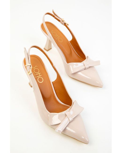Soho Black Klassische Schuhe Mit Absatz Aus Nerz-Lackleder Für Damen