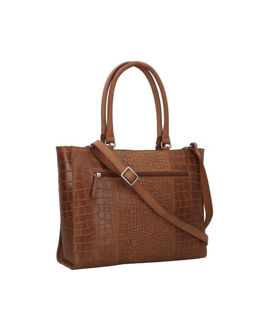Burkely Brown Cool Colbie Shopper Tasche Leder 35 Cm Laptopfach Für Damen