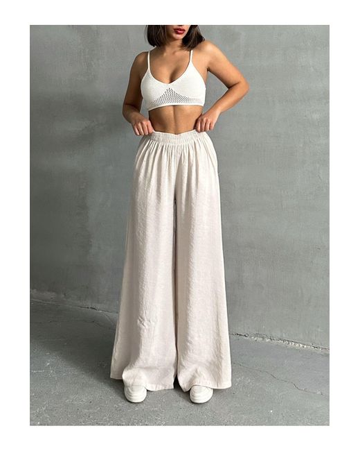 BEJNA Gray Stone Baggy Drapierte Modalhose Für Damen