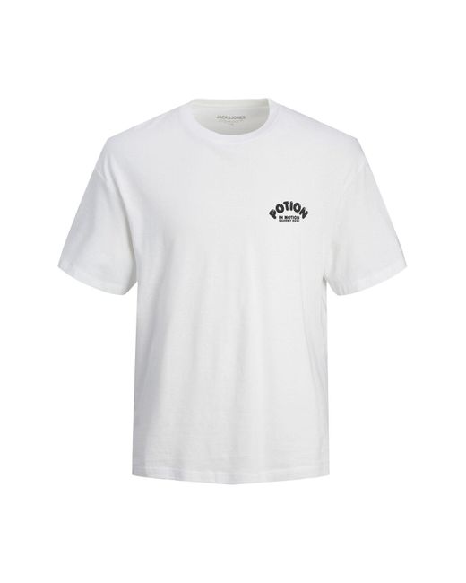 Jack & Jones T-shirt mit bedrucktem rundhals-t-shirt in Natural für Herren