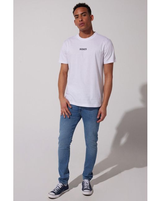 Lee Jeans Weißes T-Shirt Mit Rundhalsausschnitt Und Normaler Passform, 100 Baumwolle Für Herren in White für Herren