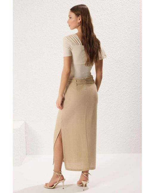 Trendyol Natural Maxi-Gurtbandrock
