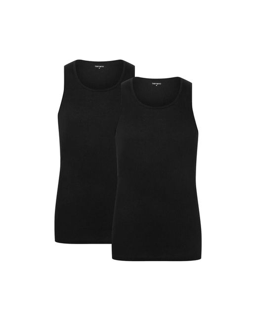 Camano Unterhemden, 2er pack – comfort bci cotton, tank top, feinripp, baumwolle in Black für Herren