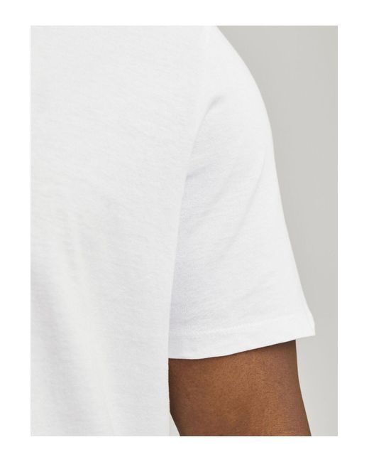 Jack & Jones T-Shirt Plus Size Einfarbig T-Shirt Für Herren in White für Herren