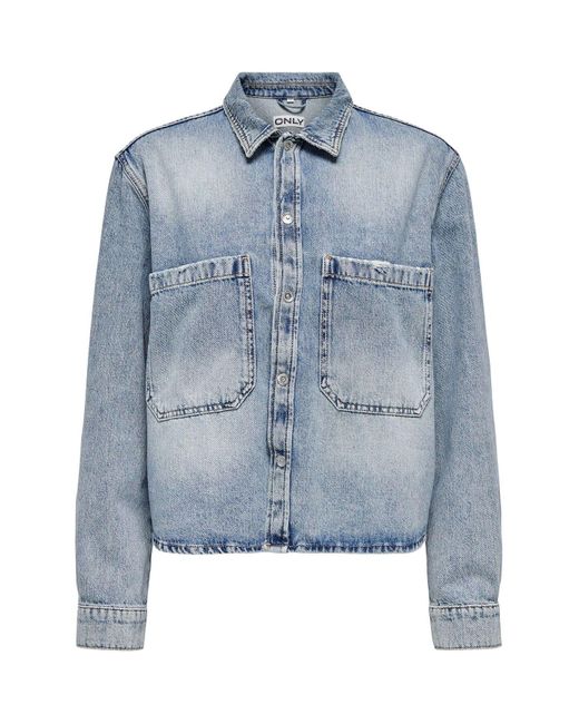 ONLY Blue Jeanshemd Onlcassie Jeanshemd Für Damen