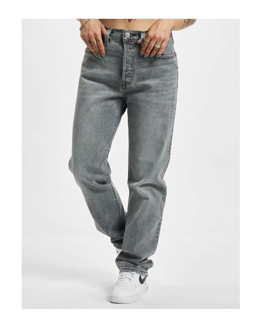 Levi's Gray Levi's 501 crop jeans