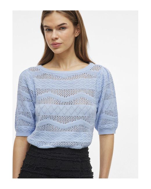 Vila White Stricktop U-Boot-Ausschnitt Für Damen