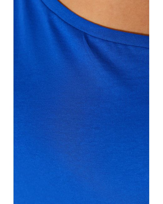 Trendyol Blue Saks strickbluse mit niedriger schulter und detailliertem schnitt tbsss22af0052