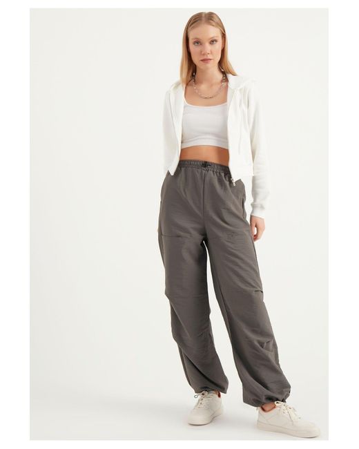 Herita Gray Fallschirmhose Mit Kordelzug Für Damen