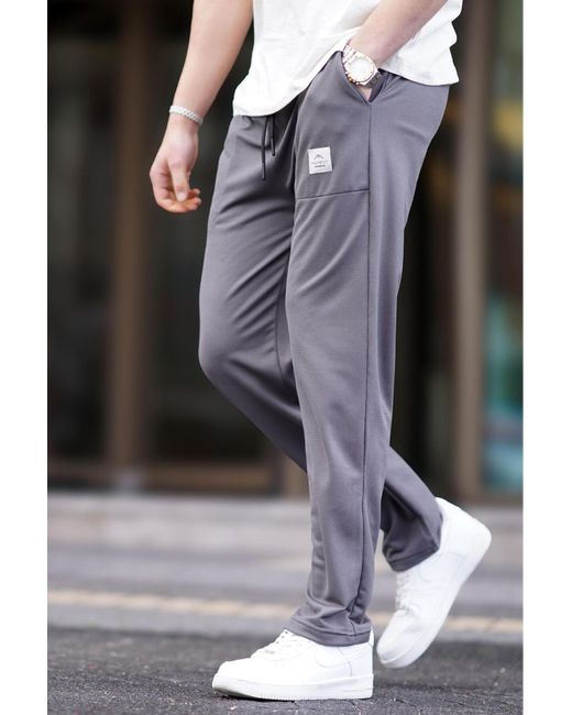 Madmext Geräucherte basic jogginghose in Gray für Herren