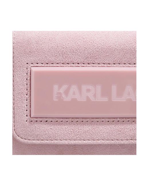 Karl Lagerfeld Essential k sm flap shb sued pink mist