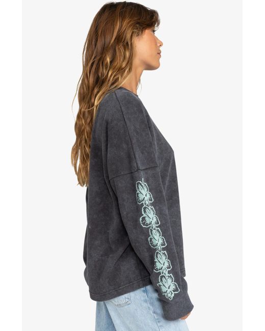 Roxy Gray Top Aus Algodon-Polyester-Mischgewebe Mit Waffelmuster [200 G/M] – Lange Ärmel Mit Knopfleiste Für Damen