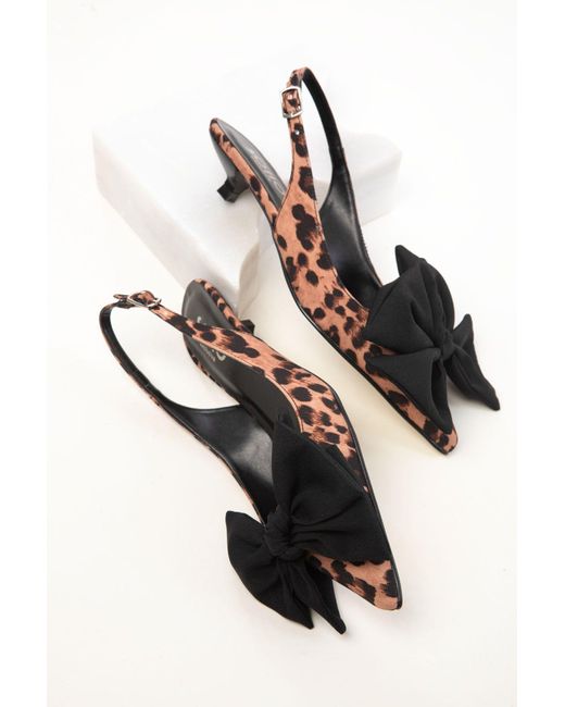 Soho Black Klassische Schuhe Mit Absatz Und Leopardenmuster Für Damen
