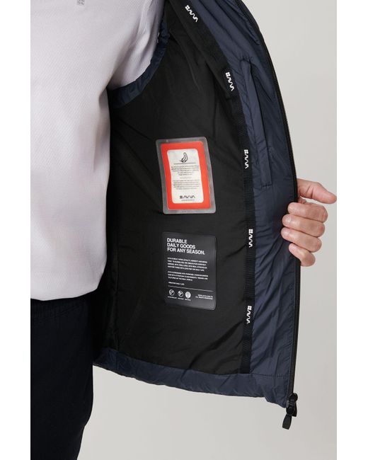 AVVA Marineblaue, Wasserabweisende Und Winddichte Kapuzenweste Mit Gänsedaunen A32Y6504 Für Herren in Black für Herren