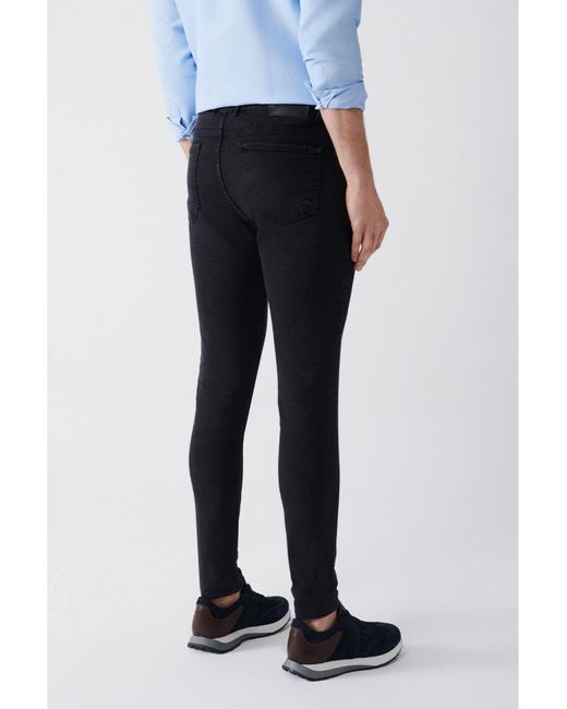 AVVA Anthrazitfarbene, Gewaschene, Flexible Jeanshose B 003507 Für Herren in Blue für Herren