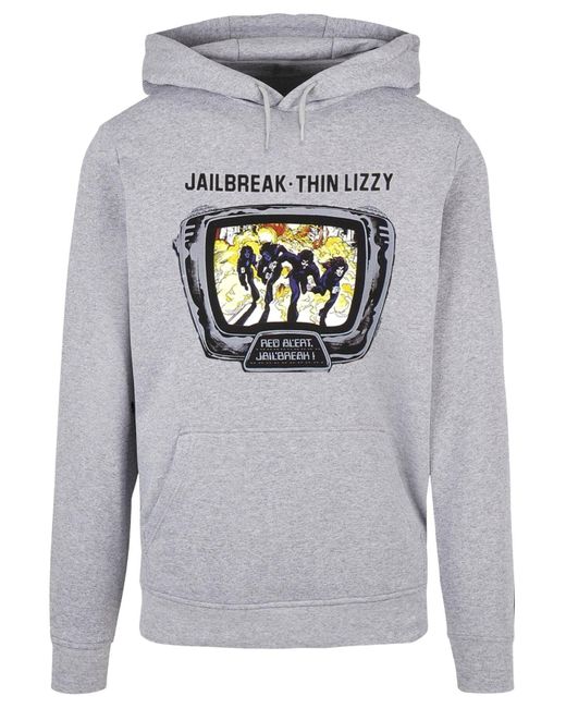 Merchcode Thin lizzy jailbreak basic hoody in Gray für Herren