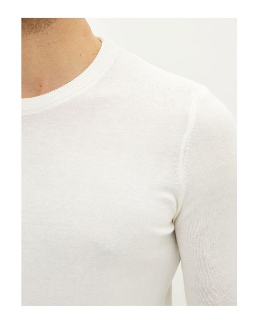 LC Waikiki Strickpullover – Langarm, Rundhalsausschnitt Für Herren in White für Herren