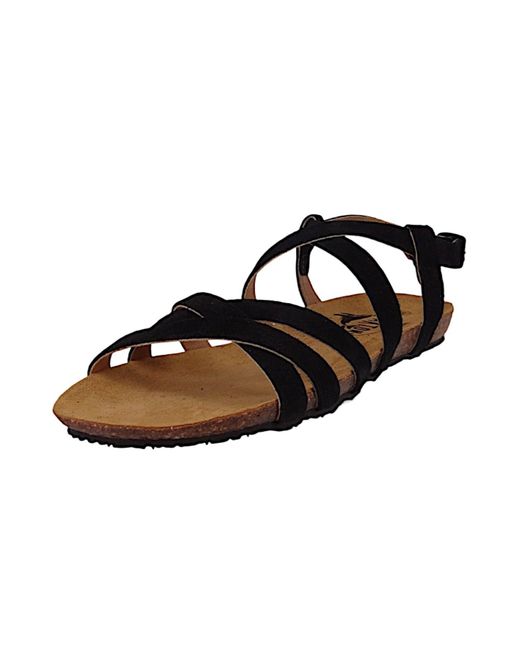 Plakton Black Komfort Sandalen Mam Vali 575184 575184 Vaquetilla Negro Leder Für Damen
