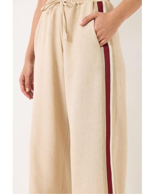 Bianco Lucci Natural Palazzo Pantalona Ribana Accessoire Spitze Detaillierte Tasche 80148 Für Damen