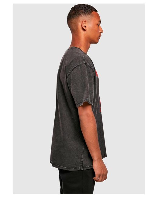 Merchcode Powerslave Mummy Triangle Acid Washed Oversize-T-Shirt Für Herren in Black für Herren