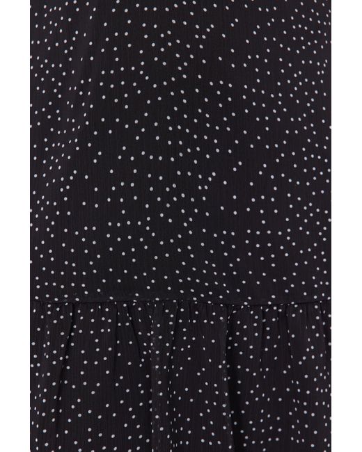 Trendyol Black Schwarzes gewebtes minikleid mit polka dots