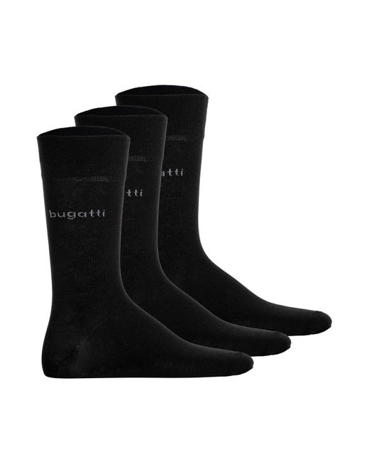 Bugatti Socken, 3Er Pack Socks Soft Cotton Uni Basic Für Herren in Black für Herren