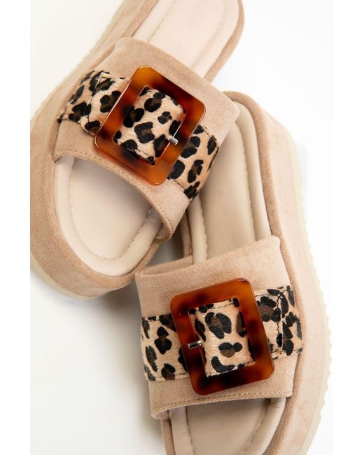 Soho Black Nerz Wildleder-Leopard Hausschuhe Für Damen