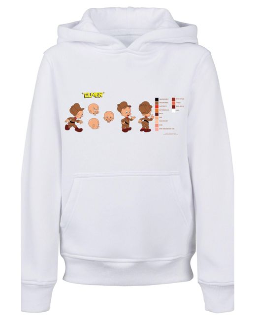 F4NT4STIC White Kinder Looney Tunes Elmer Fudd Colour Code With Basic Kids Hoody