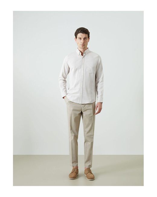 LC Waikiki Lcwaikiki Klassisches, Langärmliges Dobby-Hemd Im Regular Fit Für Herren in White für Herren