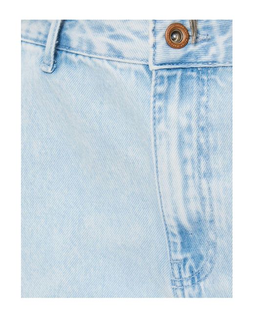 Koton Blue Bequeme Mini-Jeansshorts Mit Hoher Taille Und Geknöpften Taschen Baumwolle Für Damen