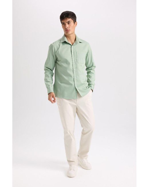Defacto Regular Fit Normal Geschnittene Sommer-Chino-Canvas-Hose Mit Geradem Bein D7349Ax25Sp Für Herren in Green für Herren