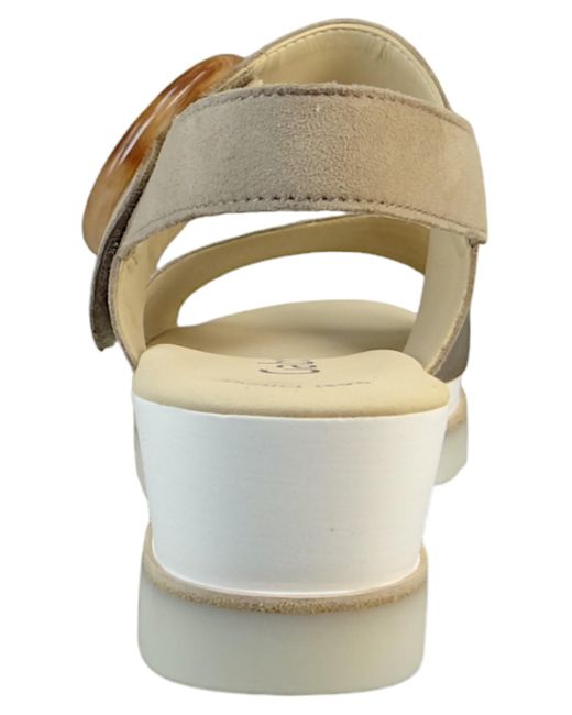 Gabor Natural Komfort sandalen keil f-weite 44.645 62 puder/rabbit leder