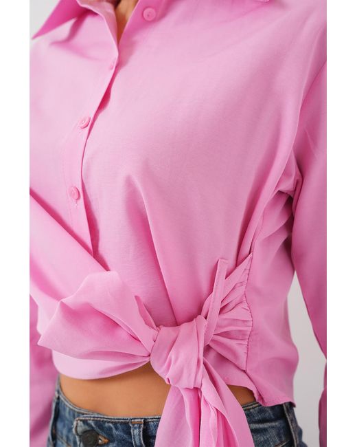 Bigdart Pink Langarmhemd Zum Binden 20325 – Rosa Für Damen