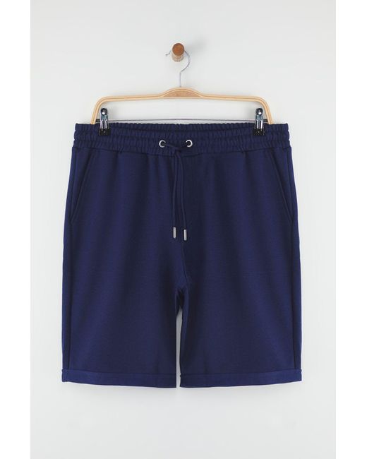 Trendyol Mittellange-Shorts Mit Doppeltem Bein Und Schnürung Mit Elastischer Taille Für Herren in Blue für Herren