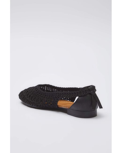 Trendyol Black Schwarzes Gestricktes, Gemustertes, Mandelförmiges Ballerina-Ballett Für Damen
