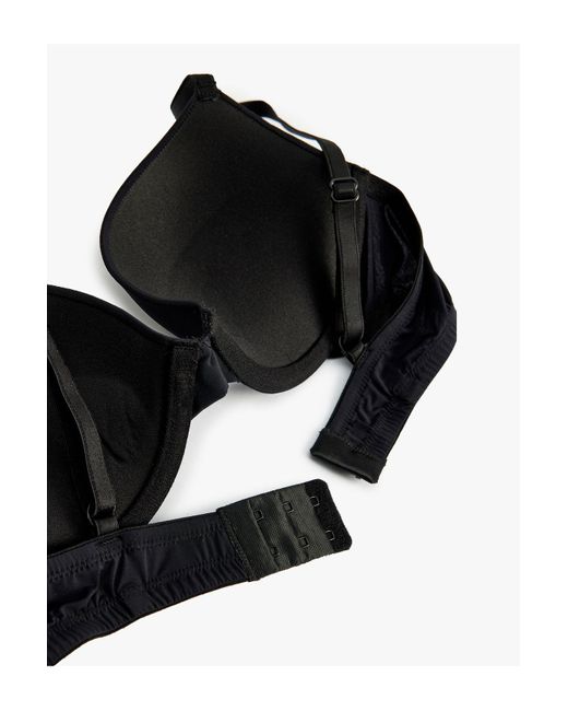 Koton Black Push-Up-Bh Mit Stütze Und Bügel – Gepolstertes Basic-Modell Für Damen