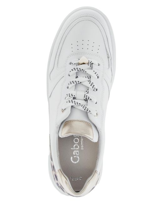 Gabor White Low Sneaker Low Top G-Weite 66.485 52 Weiss/Puder Leder Für Damen