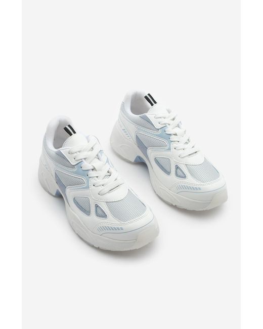 Marjin Gray Sneaker Dicke Sohle Schnürschuhe Yuvez Mesh Detailliert Für Damen