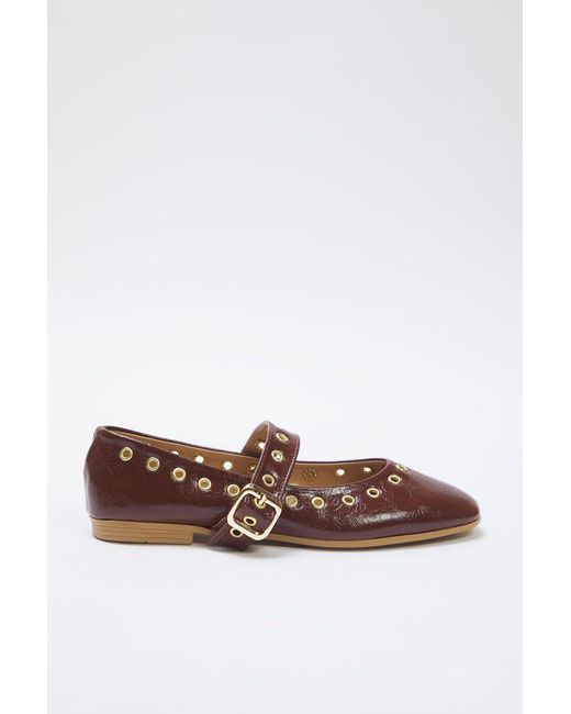 Trendyol Brown Braune Ballerinas Mit Detaillierter Schnalle Und Mandelförmiger Zehenpartie Takss25Be00014 Für Damen