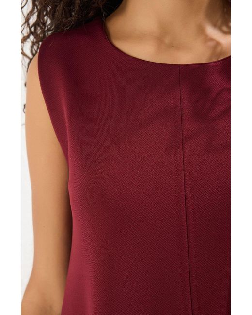 Trendyol Red Burgunderfarbenes Nullärmel-Minikleid Mit Rundhalsausschnitt, A-Linie/Schlagöffnung, Für Damen