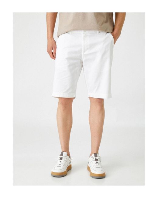 Koton Chino Bermuda Sort Cotton Für Herren in White für Herren