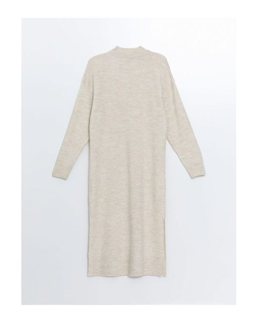 LC Waikiki Natural Strickkleid – Halber Rollkragenpullover Für Damen
