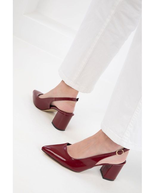 Soho Red Klassische Schuhe Mit Absatz Aus Bordeauxrotem Lackleder Für Damen