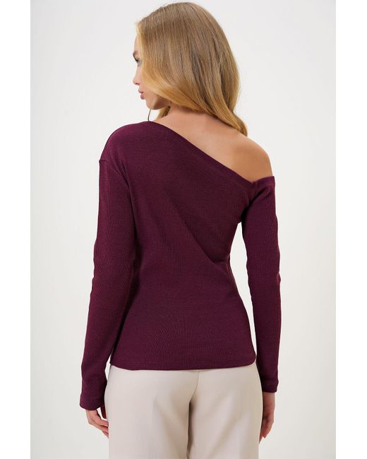 Trend Alaçatı Stili Red Burgunderrote, Schulterfreie Camisole-Bluse Mit U-Boot-Ausschnitt Für Damen