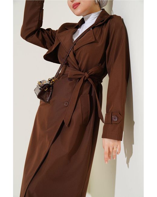 Bigdart Brown 5918 Trenchcoat Mit Zweireihigem Kragen – Für Damen